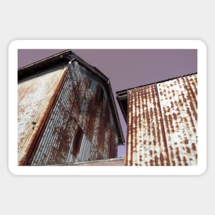 Corrugated iron buildings Sticker